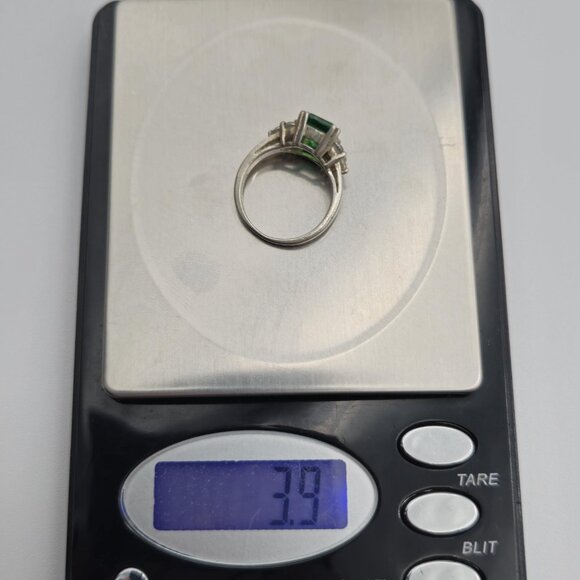 Size 6 Sterling Silver Beautiful Green Cubic Zirconia Gem Ring A3672 - Picture 9 of 9